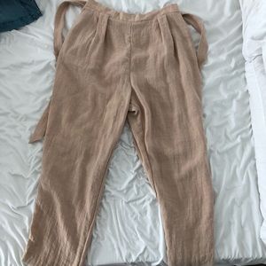 Cropped Linen Pants